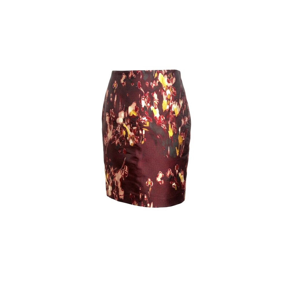 Philosophy di Alberta Ferretti Womens Burgundy Floral Print Mini Skirt Size US 4
